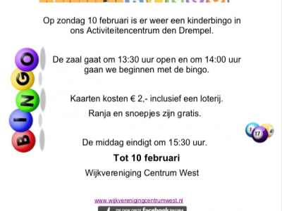 Kinderbingo Wijkvereniging Centrum West