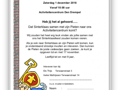 Sinterklaasfeest 2018 Wijkvereniging Centrum West