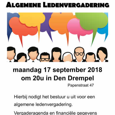 Algemene Ledenvergadering 17 september a.s.