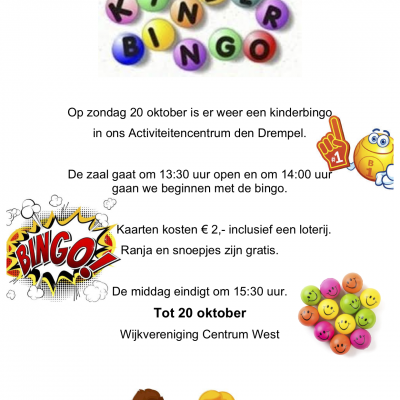 Kinderbingo Wijkvereniging Centrum West