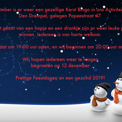 Kerstbingo Wijkvereniging Centrum West