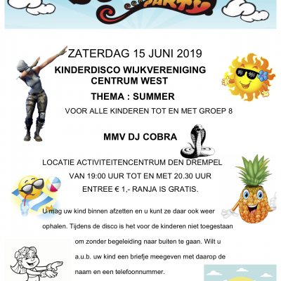 Zomer kinderdisco Centrum West